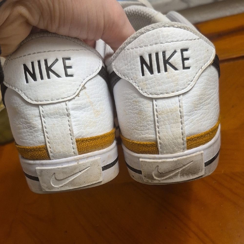 Nike White Sneakers with Tan Trim - Picture 7 of 8